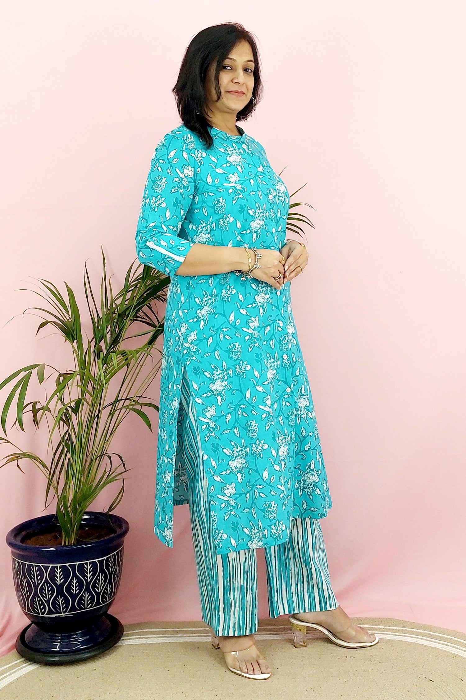 3pc Crop Top With Bottom & Shrug Kurta 3 pc kurta set 