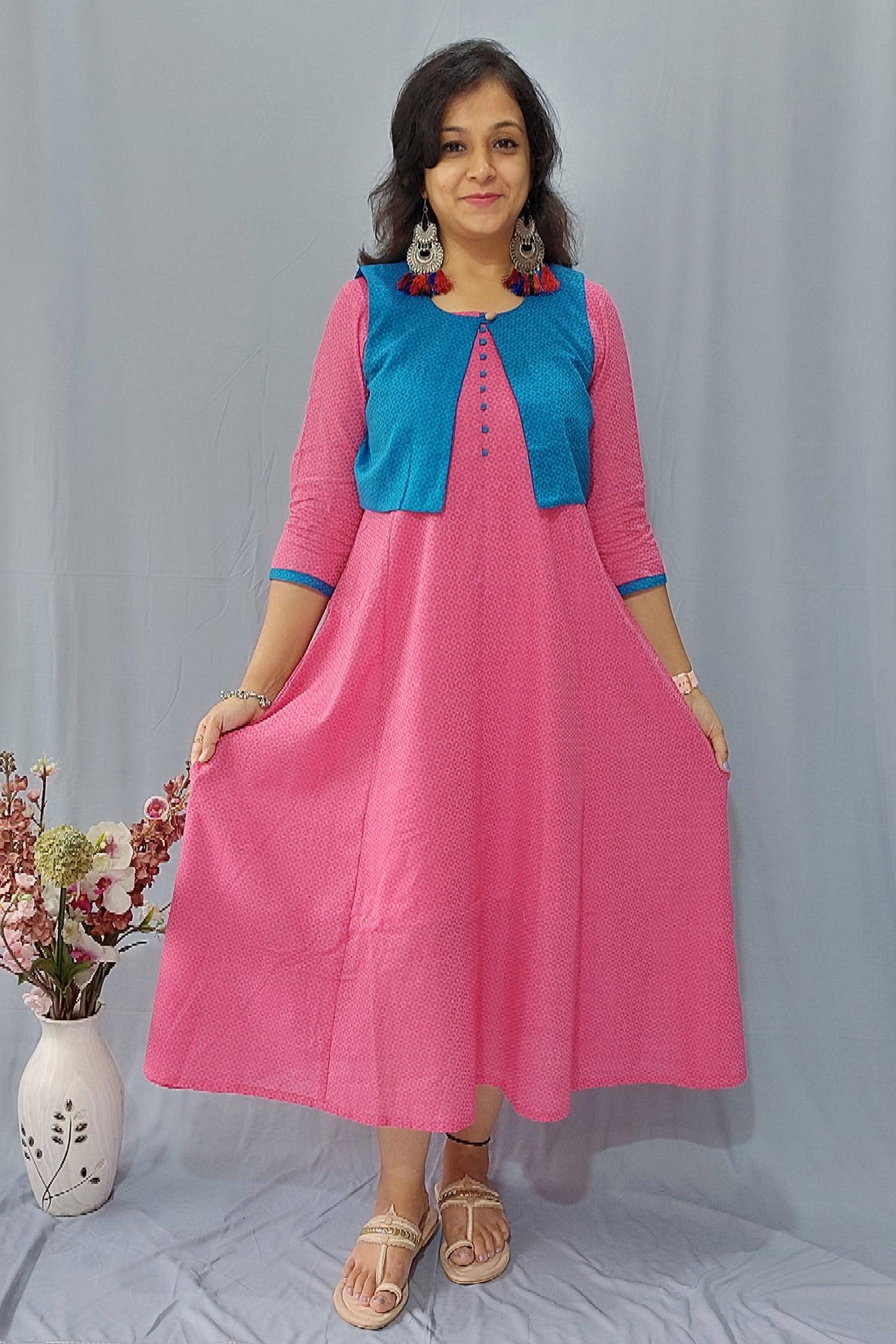 Aline Mid length Dress with Koti/Jacket Dress Aline Mid length Dress with Koti/Jacket Dress Aline Mid length Dress with Koti/Jacket Dress 
