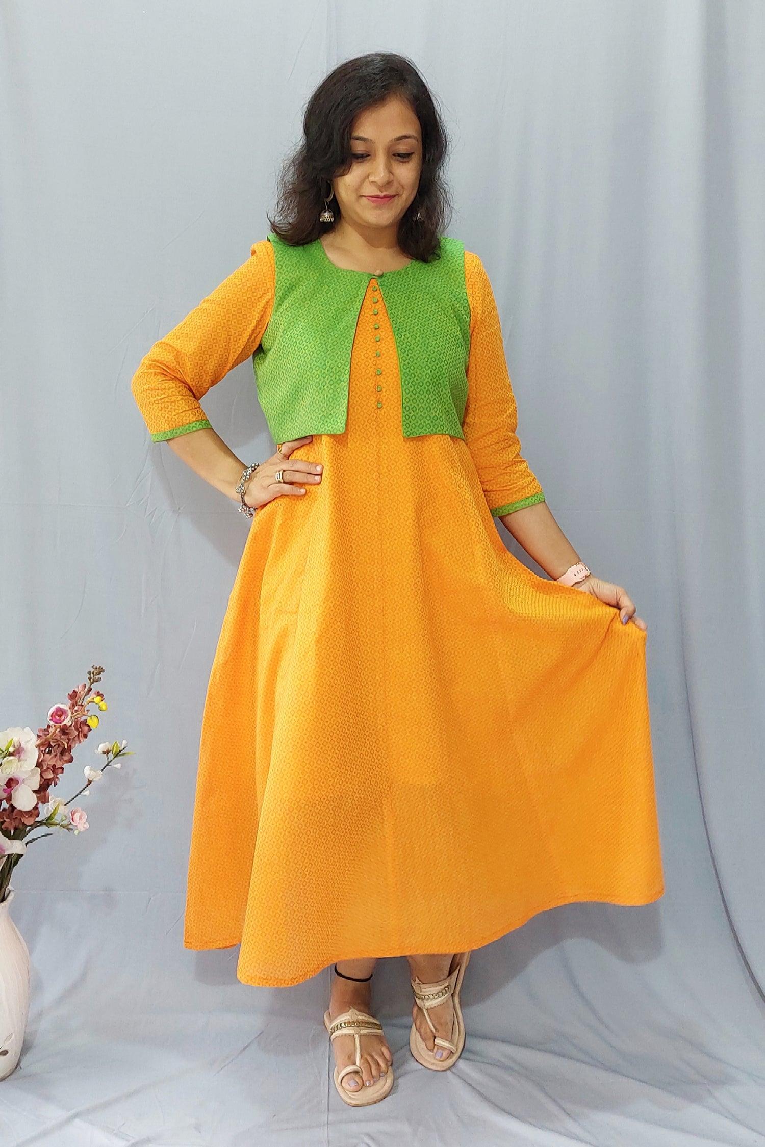 Aline Mid length Dress with Koti/Jacket Dress 