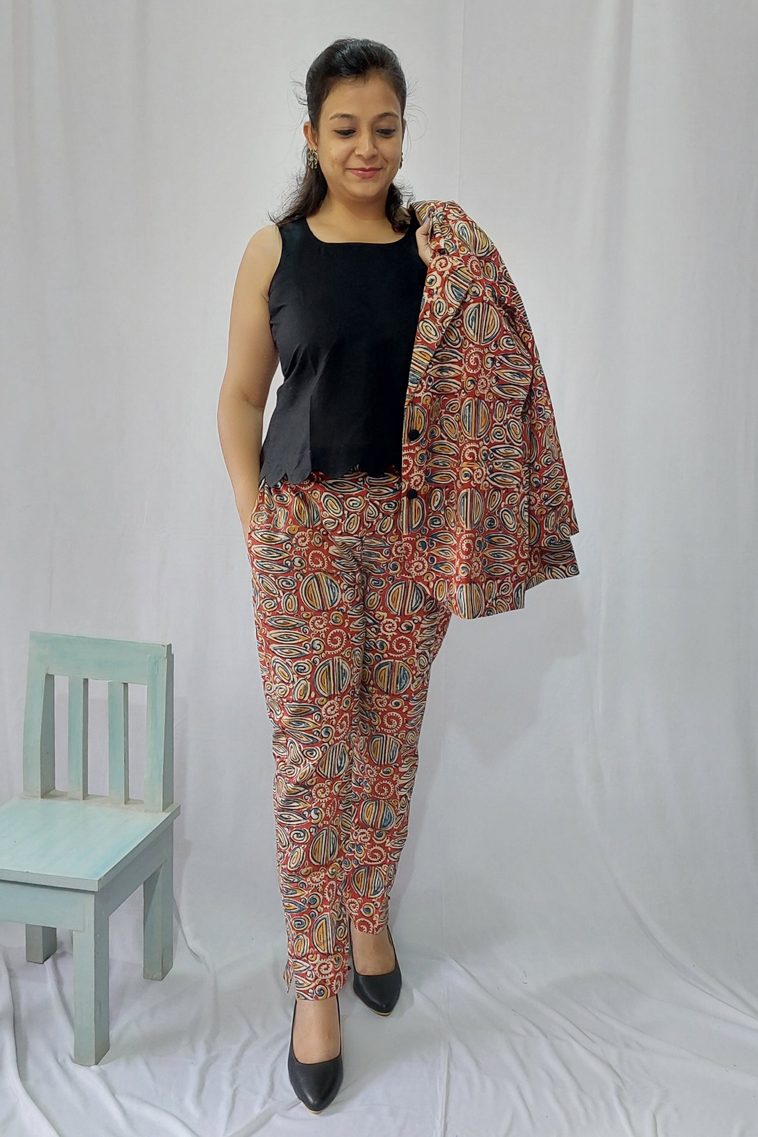 Cotton Kalamkari Co-ord Set Co-ord Set Cotton Kalamkari Co-ord Set Co-ord Set 