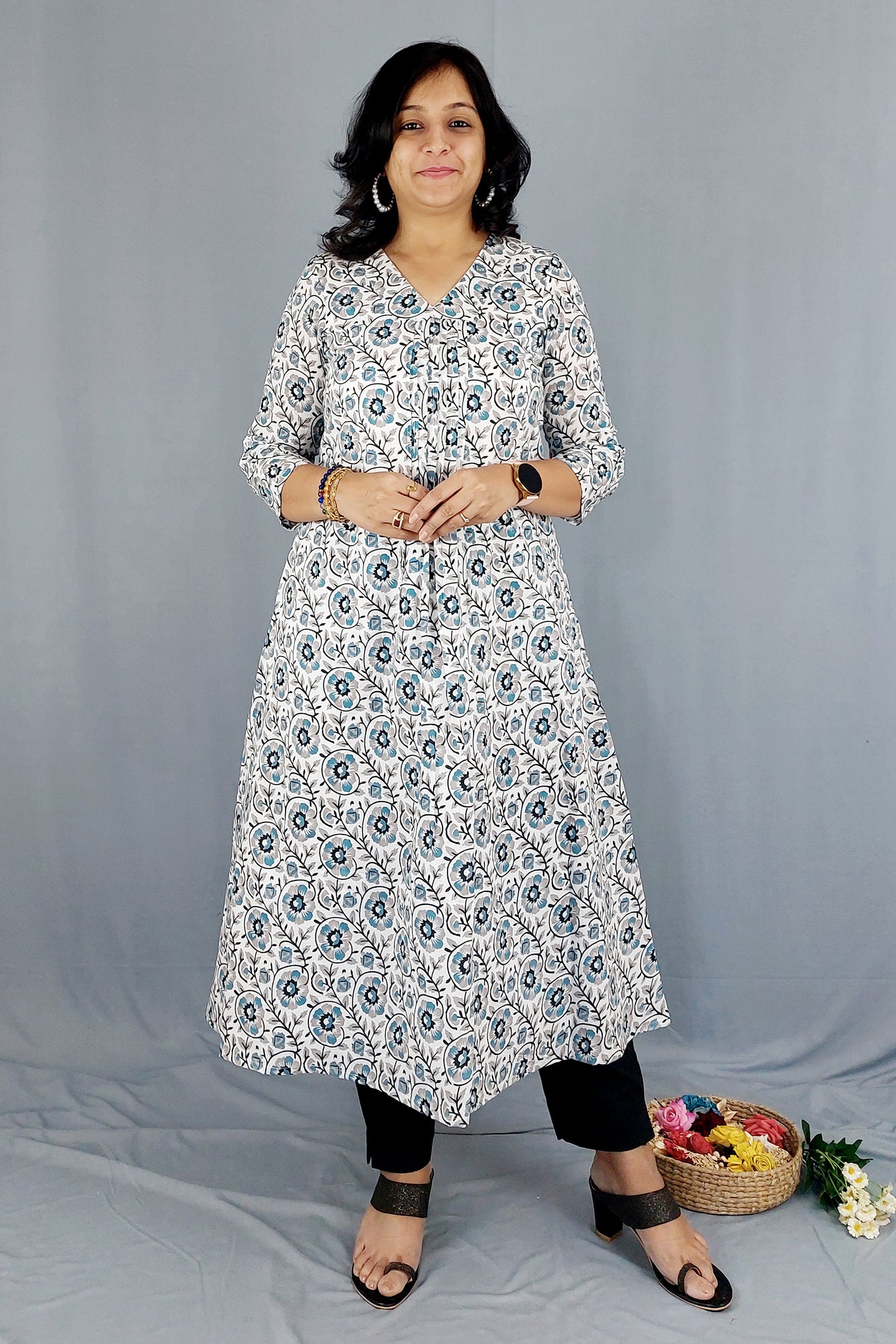 Floral Printed Cotton Maxi Dress Dress 