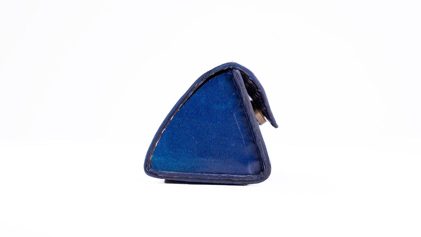 Leather Eyeglasses Hard Case Cover in Blue - Zahabz