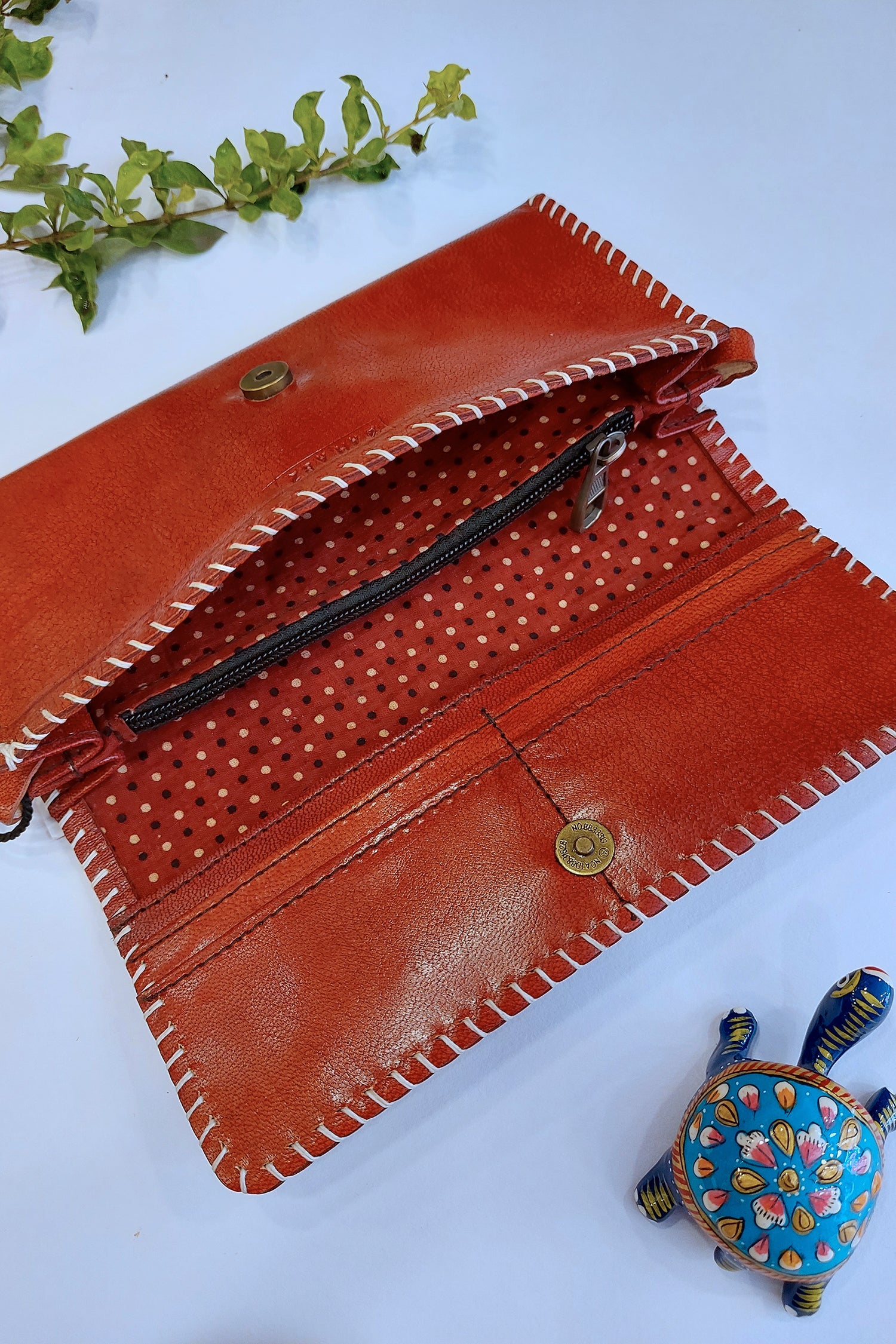 Handcrafted Genuine Leather Wallet with Jat Embroidery and Detachable Sling Sling Bag Handcrafted Genuine Leather Wallet with Jat Embroidery and Detachable Sling Sling Bag 
