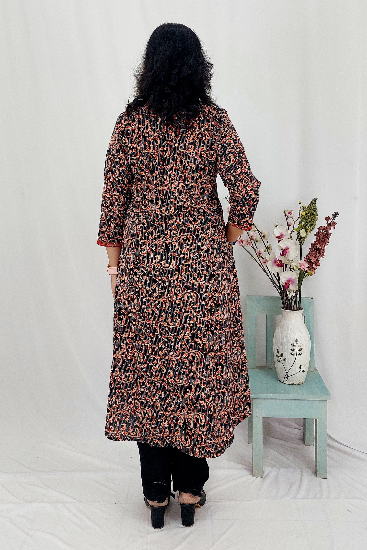 Printed Cotton Kurta Pant Set with Dupatta 3 pc kurta set Printed Kantha Cotton Maxi Dress/Shrug Dress 