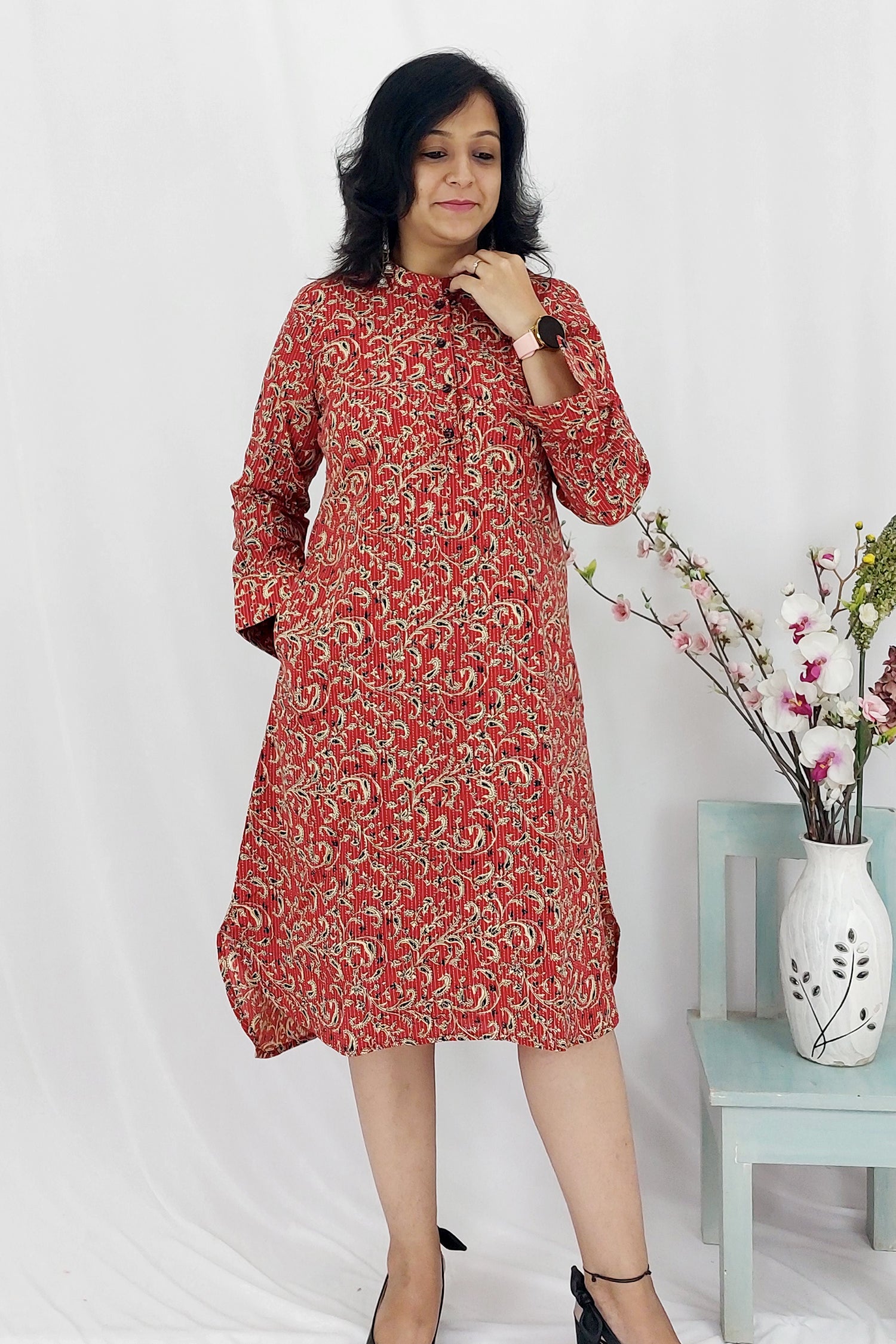 Printed Cotton Kurta Pant Set with Dupatta 3 pc kurta set Printed Kantha Cotton Shirt Dress Dress Printed Kantha Cotton Shirt Dress Dress 