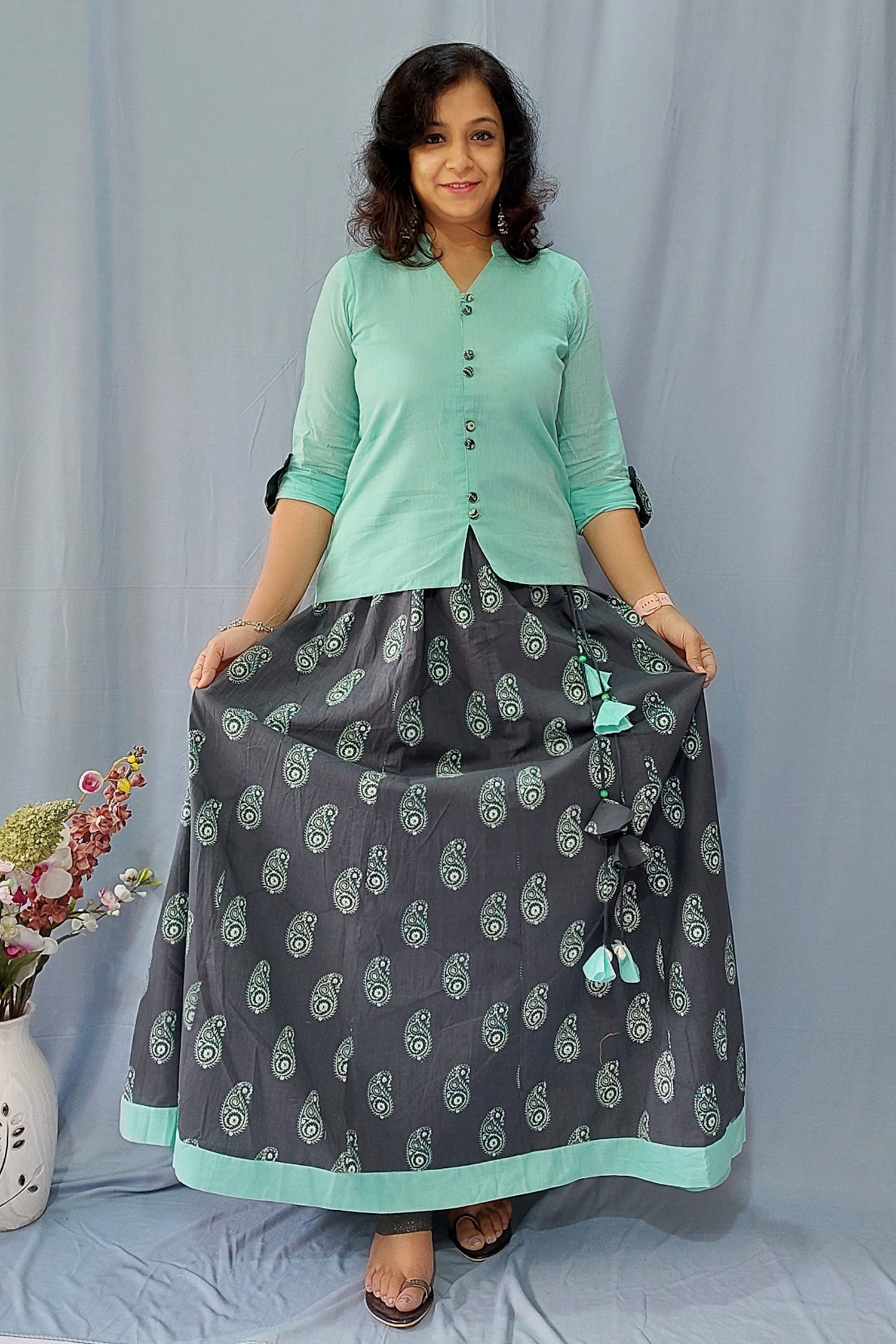Printed Cotton Long Skirt Skirts 
