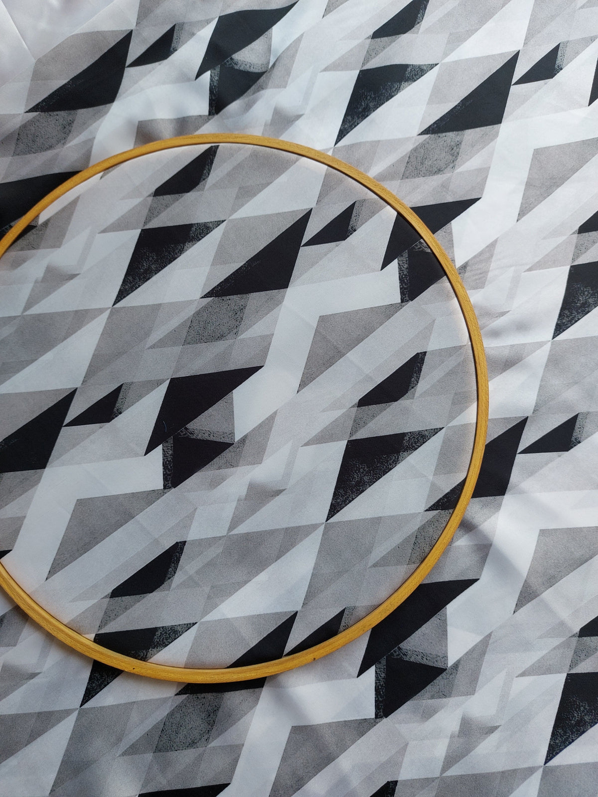 White & Black Geometrical Digital Printed Modal Satin Fabric. Fabric White & Black Geometrical Digital Printed Modal Satin Fabric. Fabric 